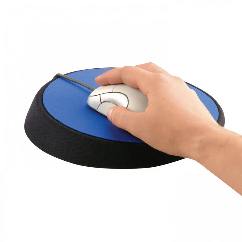 26226 wrist aid blue shown with hand holding mouse
