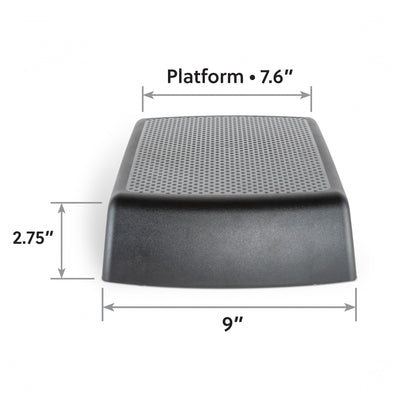 Studio image Ergoriser monitor stand with dimensions shown